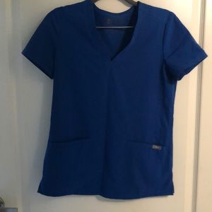 Figs Casma 3 pocket royal blue scrub top